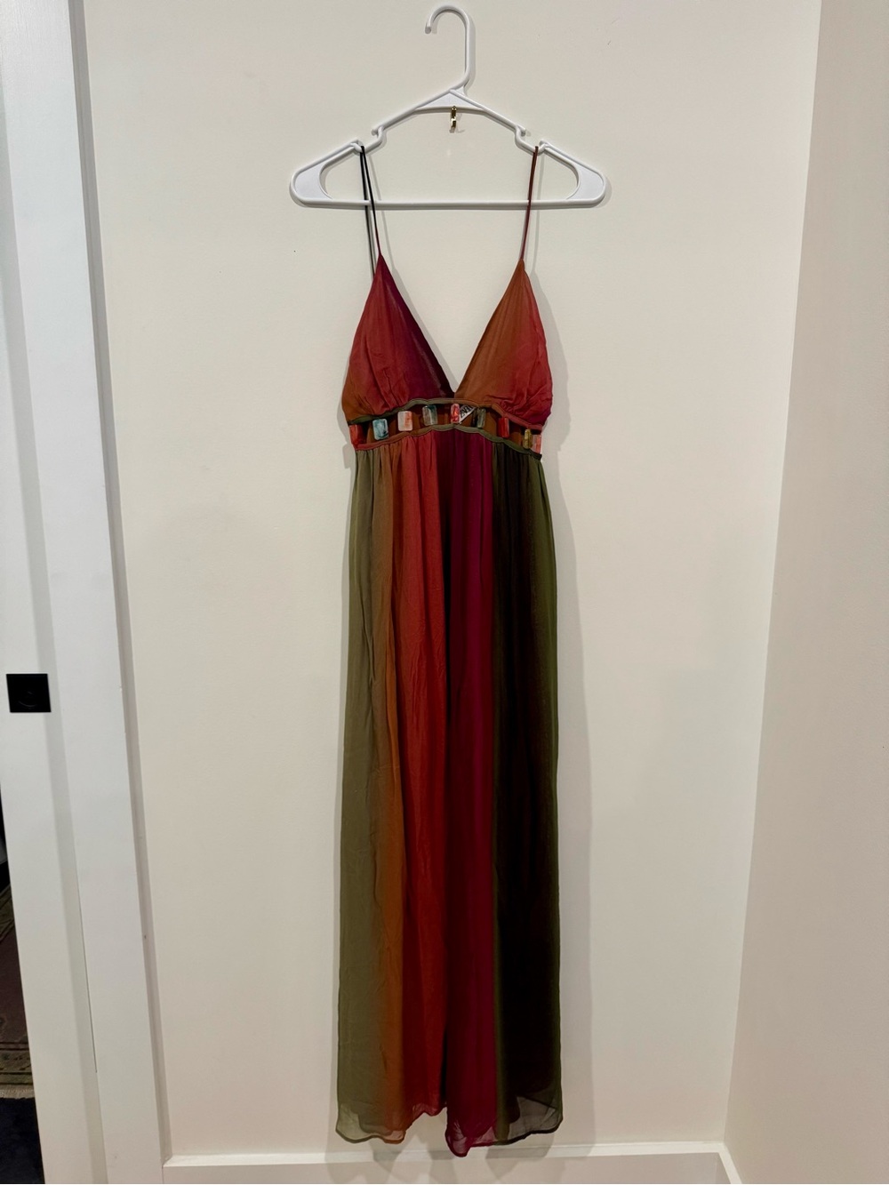 Zara Spaghetti Strap Maxi Dress in Multicolor